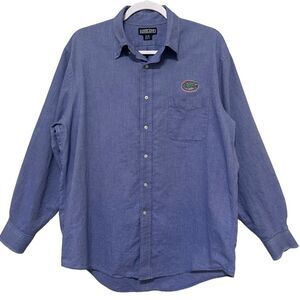 Lands' End University of Florida Gators  Blue Button Down Shirt Cotton Preppy XL